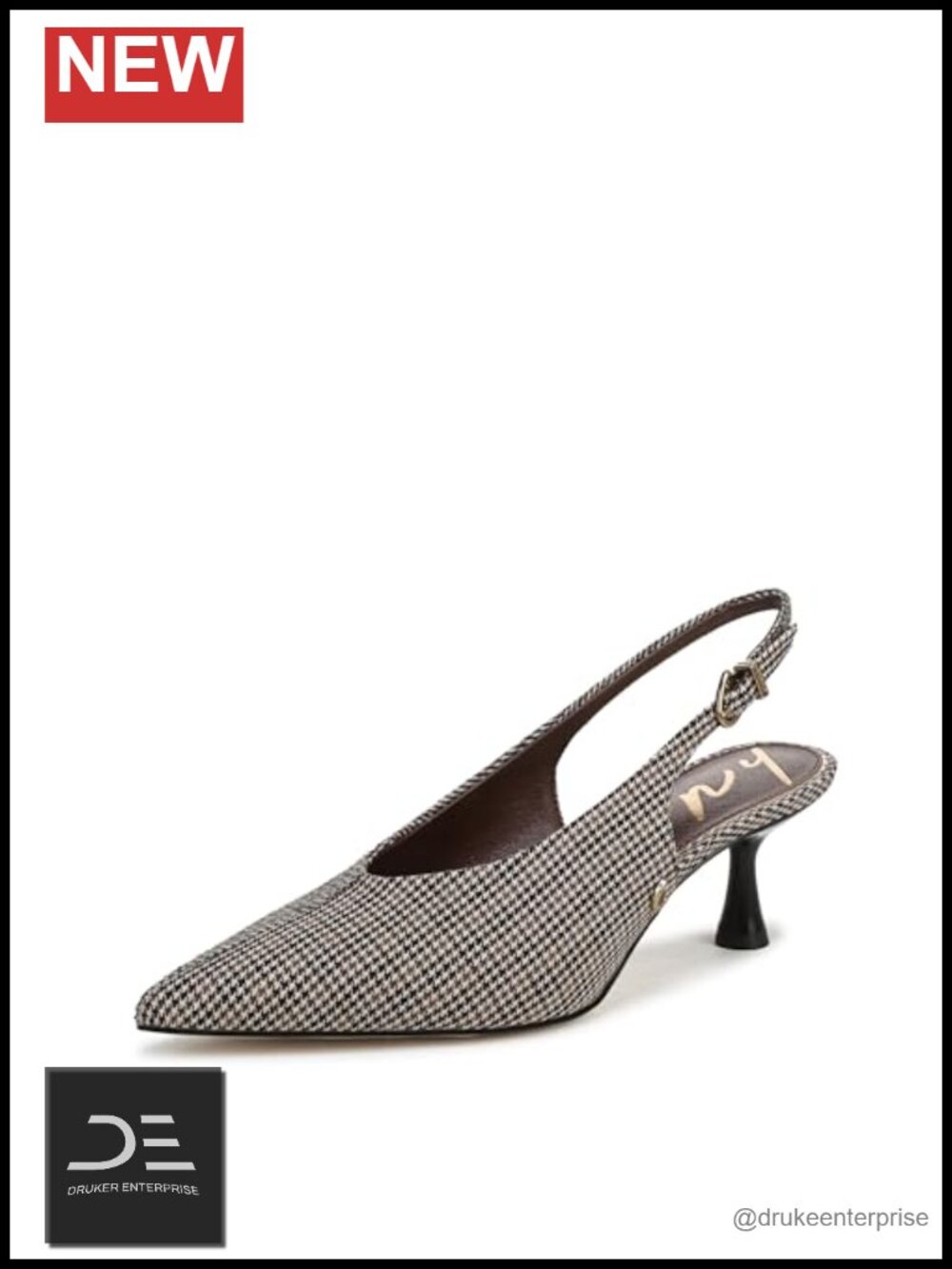 Women's Woven Slingback Kitten Heel Pump Pointed Toe